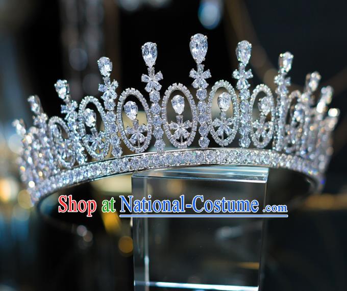 Handmade Wedding Hair Accessories Baroque Queen Luxury Zircon Royal Crown for Women