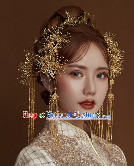 Chinese Ancient Palace Hair Accessories Traditional Wedding Hanfu Hairpins Tassel Step Shake for Women