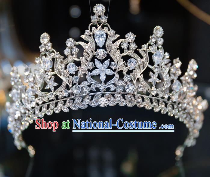 Handmade Baroque Wedding Hair Accessories Princess Zircon Royal Crown for Women