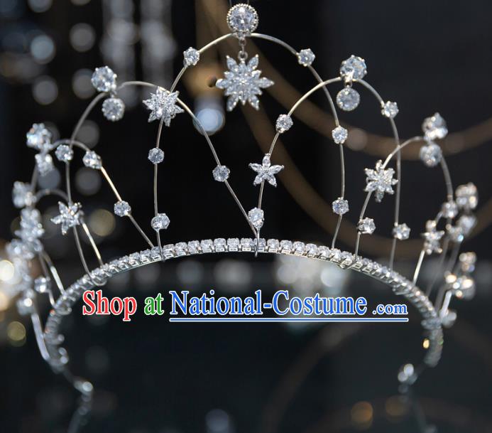 Handmade Wedding Bride Hair Accessories Baroque Zircon Royal Crown for Women