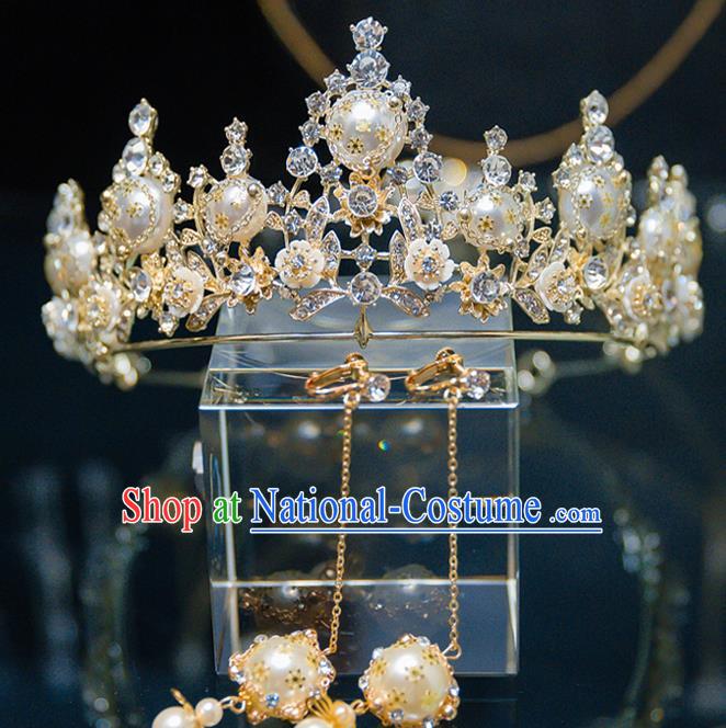 Handmade Wedding Bride Hair Accessories Baroque Princess Luxury Royal Crown for Women