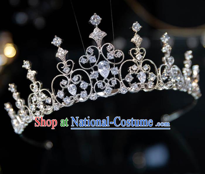 Handmade Wedding Hair Accessories Baroque Princess Zircon Royal Crown for Women