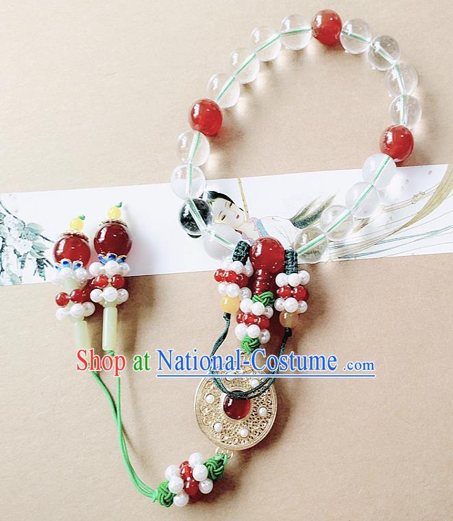 Chinese Ancient Bride Hanfu Jewelry Accessories Prayer Beads Traditional Palace Bracelet for Women