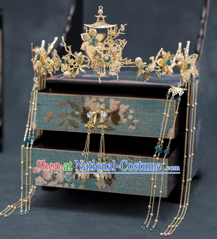 Chinese Ancient Bride Wedding Hair Clasp Traditional Palace Hair Accessories for Women