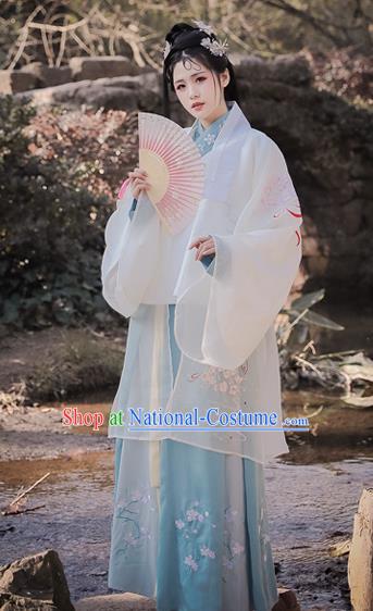 Traditional Chinese Ming Dynasty Princess Replica Costumes Ancient Palace Lady Embroidered Hanfu Dress for Women