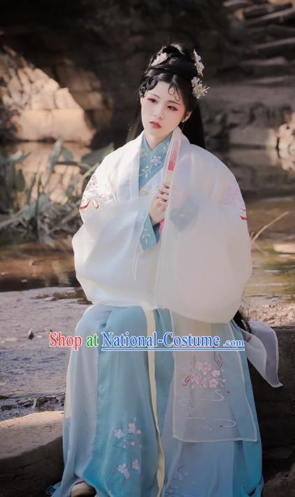 Traditional Chinese Ming Dynasty Princess Replica Costumes Ancient Palace Lady Embroidered Hanfu Dress for Women