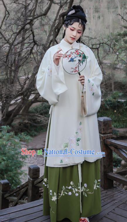 Traditional Chinese Ming Dynasty Replica Costumes Ancient Nobility Lady Embroidered Hanfu Dress for Women