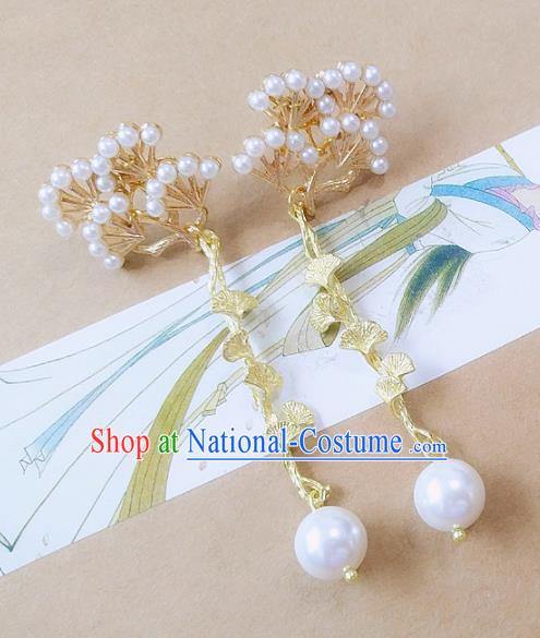 Chinese Ancient Hanfu Jewelry Accessories Traditional Palace Pineburst Earrings for Women