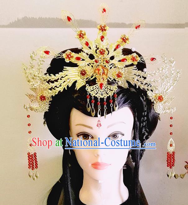 Chinese Ancient Queen Phoenix Coronet Hair Accessories Traditional Hanfu Hairpins for Women