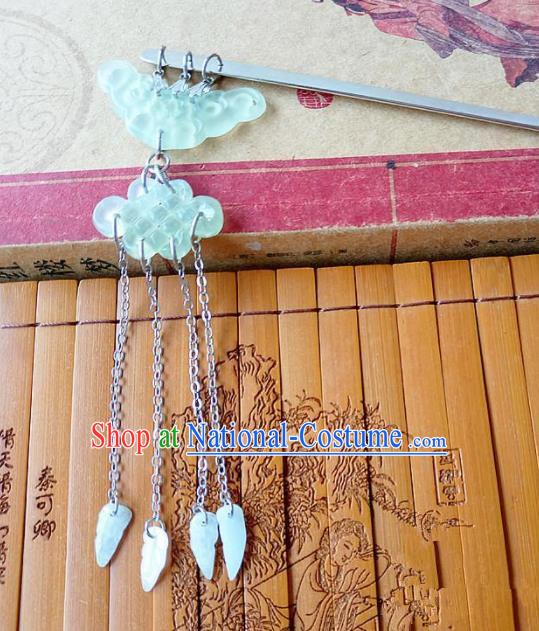 Chinese Ancient Princess Hair Accessories Traditional Hanfu Jade Cloud Hairpins for Women