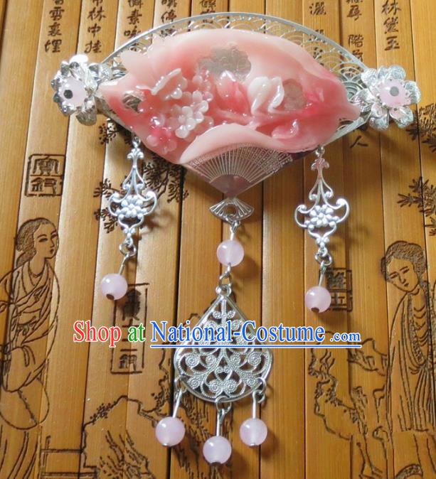 Chinese Ancient Queen Hair Accessories Traditional Hanfu Palace Tassel Hair Claw for Women