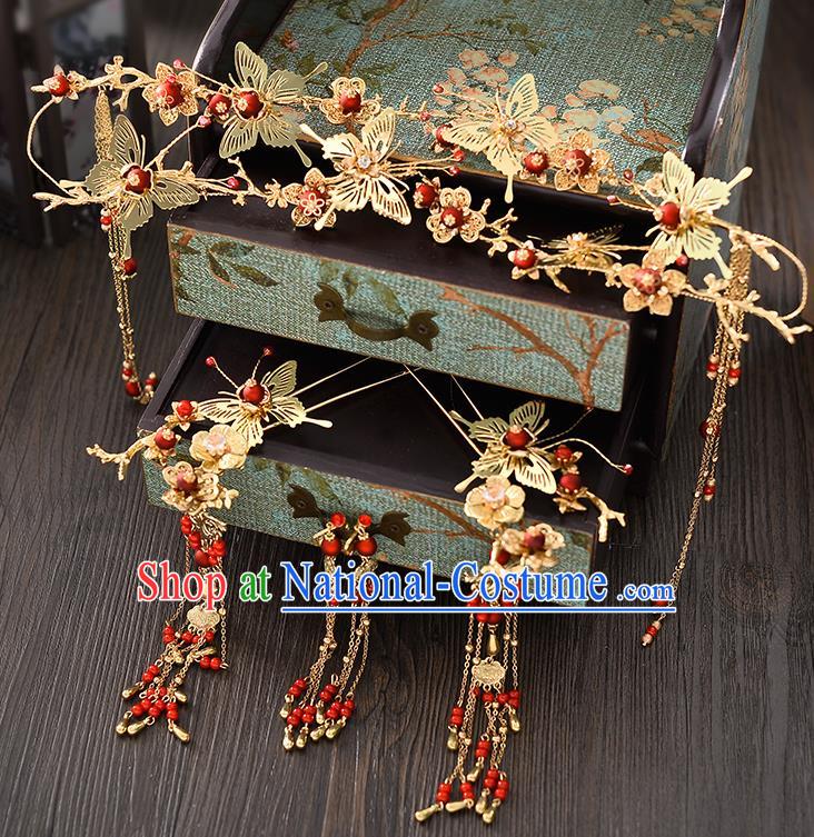 Chinese Ancient Hair Accessories Wedding Butterfly Hair Clasp Hairpins Traditional Hair Clip for Women