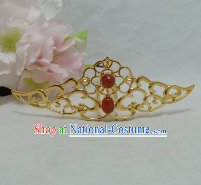 Chinese Ancient Palace Hair Accessories Golden Hairpins Traditional Xiuhe Suit Hair Clips for Women