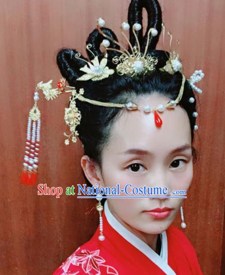 Chinese Ancient Palace Hair Accessories Queen Hairpins Traditional Hair Clips Complete Set for Women