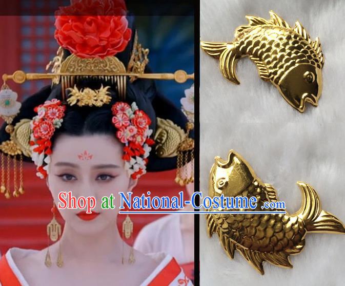 Chinese Traditional Palace Hairpins Ancient Tang Dynasty Queen Hair Accessories Complete Set for Women