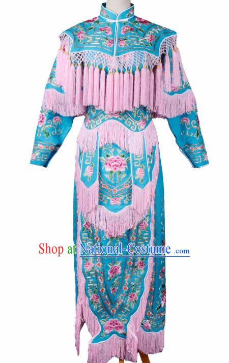 Professional Chinese Traditional Beijing Opera Magic Warriors Costume Peking Opera Blues Clothing for Adults