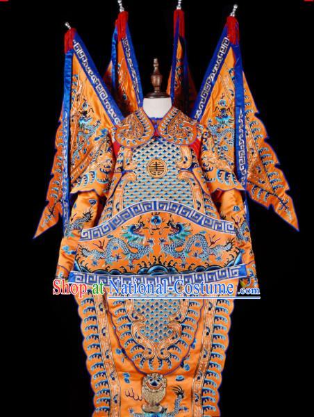 Professional Chinese Beijing Opera Costume Traditional Peking Opera General Yellow Clothing for Adults