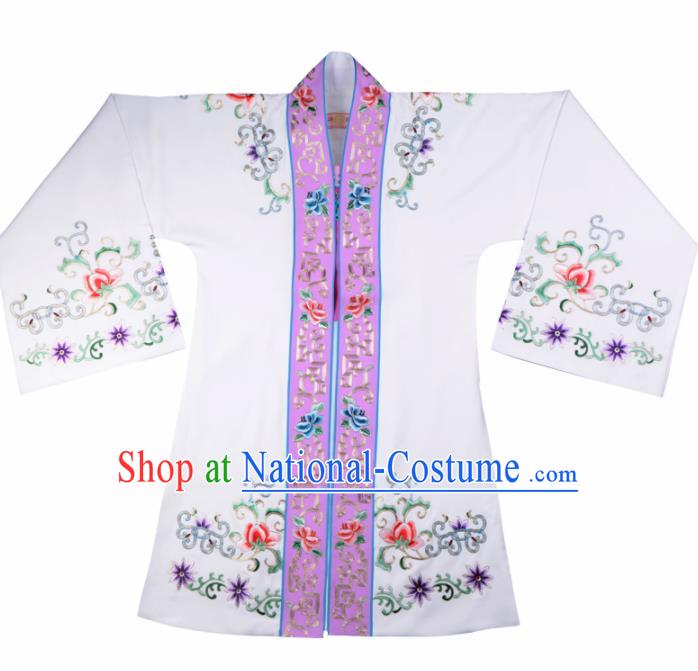 Professional Chinese Traditional Beijing Opera Actress Costume Princess White Cloak for Adults