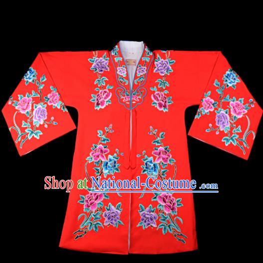 Professional Chinese Traditional Beijing Opera Princess Costume Embroidered Red Dress for Adults