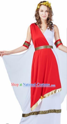 Traditional Greek Costume Ancient Greece Female Warrior Red Dress for Women