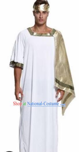 Traditional Greece Prince Costume Ancient Greek Warrior Golden Clothing for Men