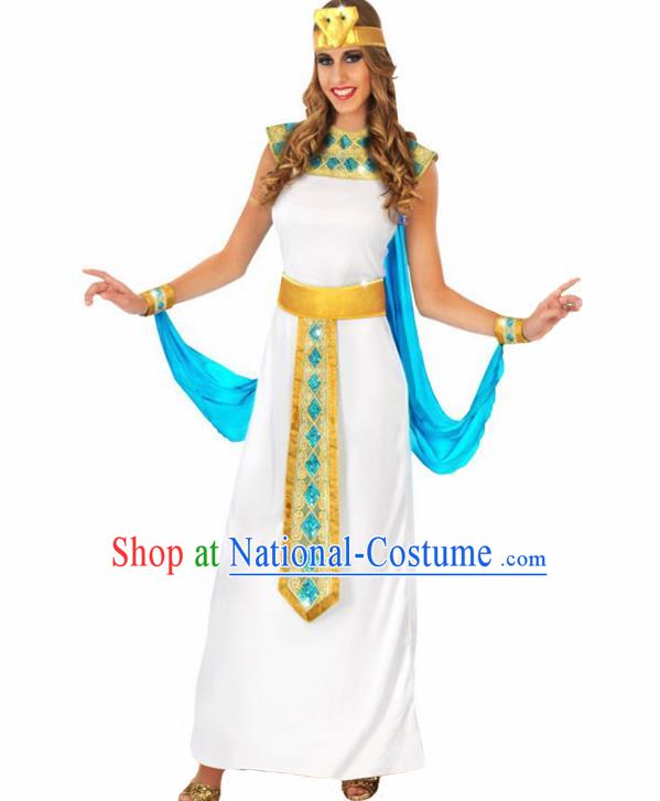 Traditional Egypt Priestess Costume Ancient Egypt Queen White Dress for Women