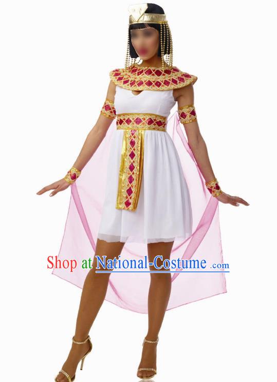 Traditional Egypt Priestess Costume Ancient Egypt Queen White Dress for Women