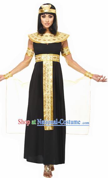 Traditional Egypt Goddess Priestess Costume Ancient Egypt Queen Black Dress for Women