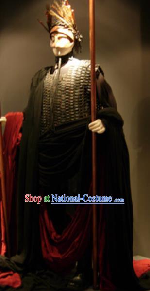 Traditional Greek Presbyter Costume Ancient Greek Warrior Black Clothing for Men