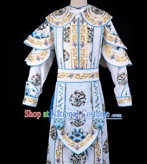 Professional Chinese Beijing Opera Takefu Costume Traditional Peking Opera White Clothing for Adults