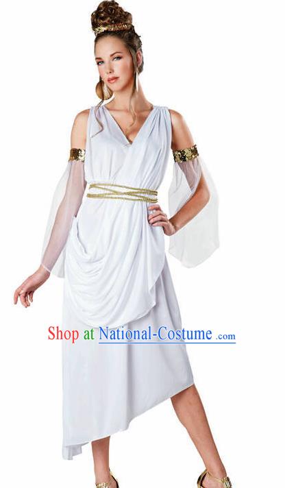 Traditional Roman Costume Ancient Rome Stola White Dress for Women