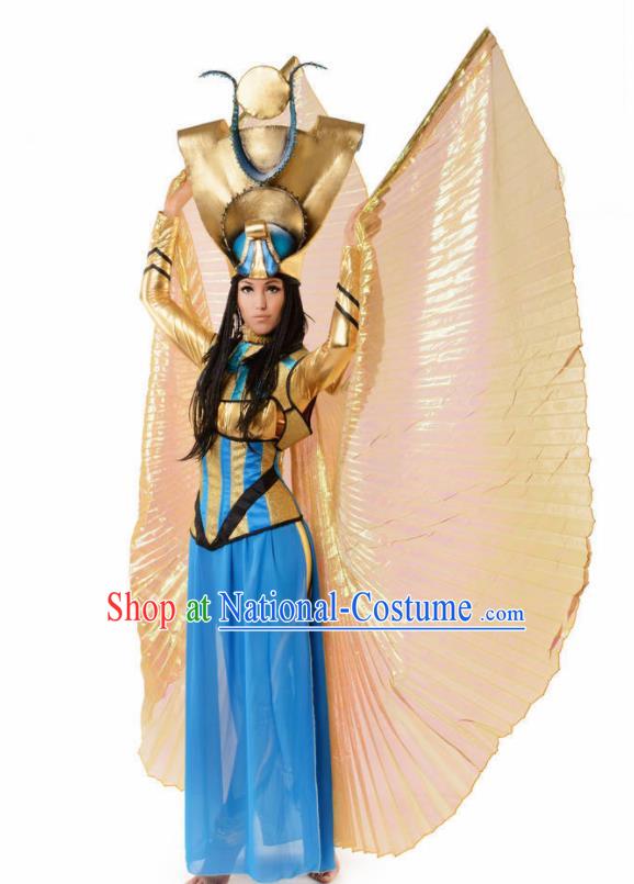 Traditional Egypt Priestess Costume Ancient Egypt Dance Blue Dress for Women