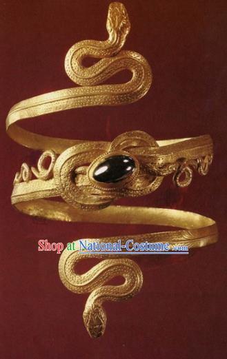 Traditional Egyptian Jewelry Accessories Ancient Egypt Queen Golden Snake Ring for Women