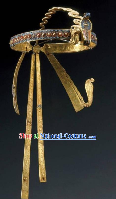 Traditional Egyptian Pharaoh Hair Accessories Ancient Egypt King Hair Crown Helmet for Men