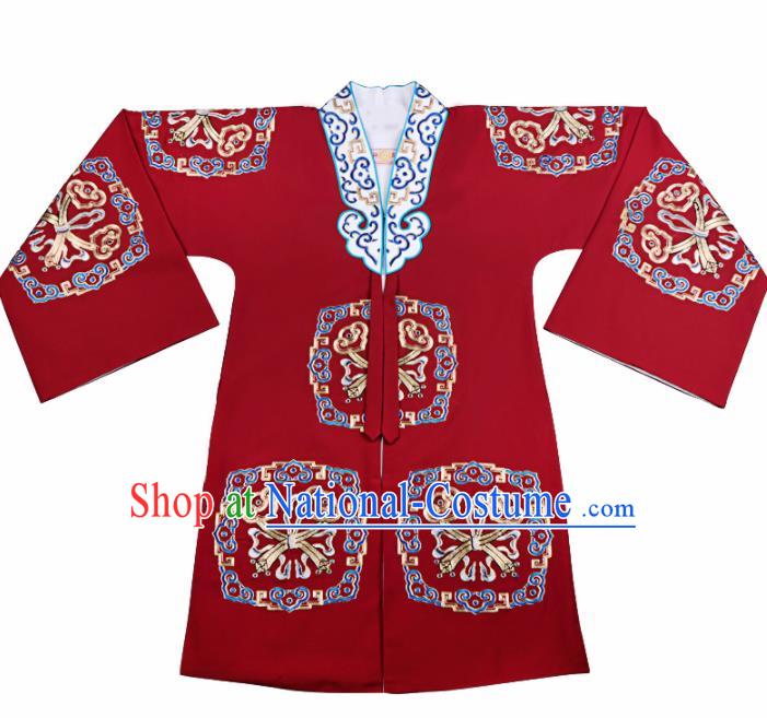 Professional Chinese Traditional Beijing Opera Young Lady Costume Red Cloak for Adults