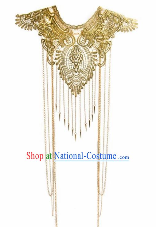 Traditional Egyptian Shoulder Accessories Ancient Egypt Golden Tassel Cape for Women