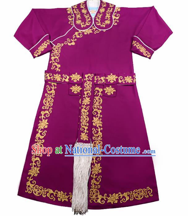 Professional Chinese Beijing Opera Takefu Costume Traditional Ancient Swordsman Embroidered Wine Red Clothing for Adults