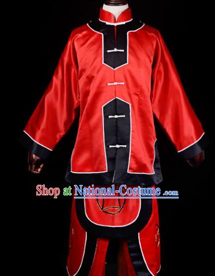 Professional Chinese Beijing Opera Takefu Costume Traditional Ancient Swordsman Red Clothing for Adults