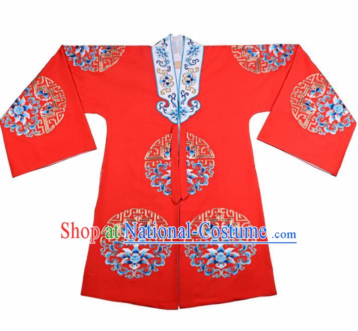 Professional Chinese Traditional Beijing Opera Diva Costume Embroidered Red Cloak for Adults