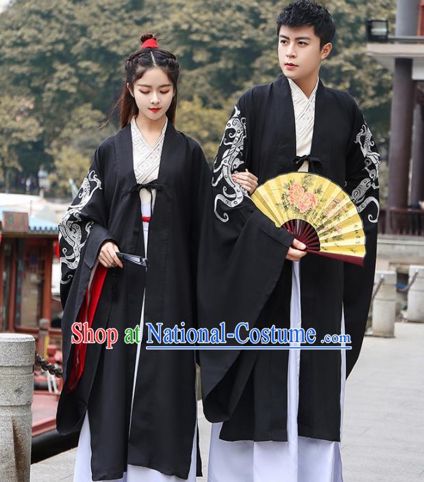 Chinese Ancient Hanfu Dress Traditional Jin Dynasty Swordsmen Replica Costume for Women for Men