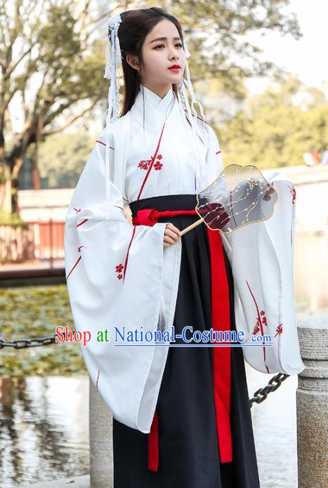 Chinese Ancient Traditional Jin Dynasty Nobility Lady Replica Costume for Women