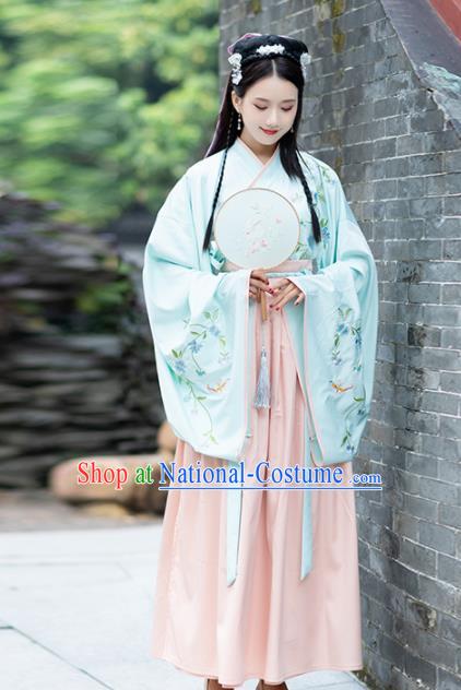 Chinese Ancient Palace Princess Hanfu Dress Traditional Jin Dynasty Replica Costume for Women