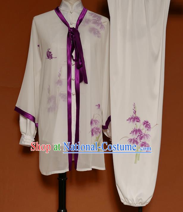 Top Group Kung Fu Costume Tai Ji Training Printing Uniform Clothing for Women