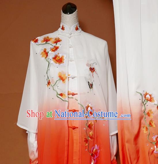 Top Group Kung Fu Costume Tai Ji Training Embroidered Magnolia Uniform Clothing for Women