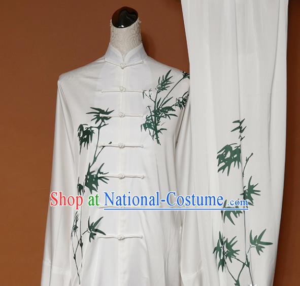 Top Grade Kung Fu Costume Martial Arts Training Tai Ji Printing Bamboo Uniform for Adults