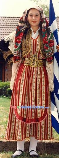 Traditional Greek Festival Costume Ancient Greece Countrywoman Dress for Women