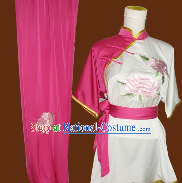 Chinese Traditional Martial Arts Embroidered Uniform Kung Fu Group Competition Costume for Women