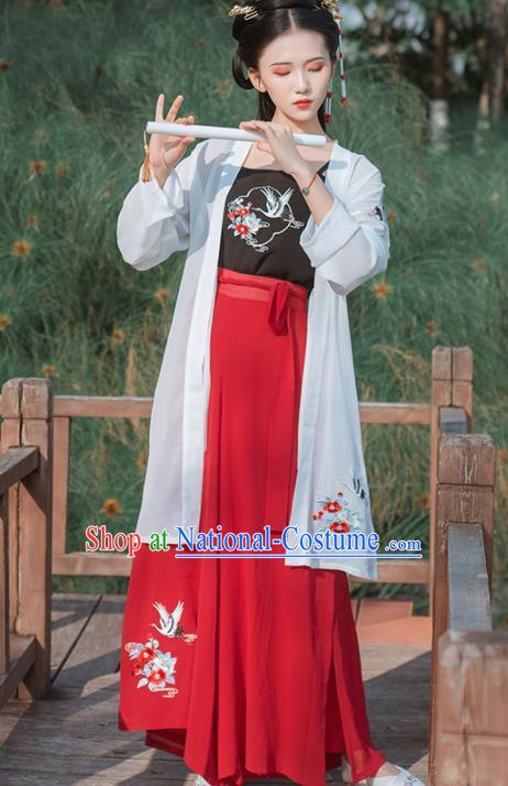 Chinese Ancient Traditional Hanfu Dress Song Dynasty Young Lady Historical Costume for Women