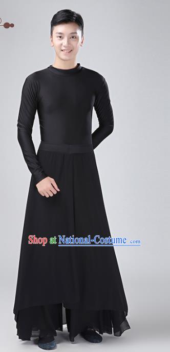 Chinese Traditional National Stage Performance Costume Classical Dance Black Clothing for Men