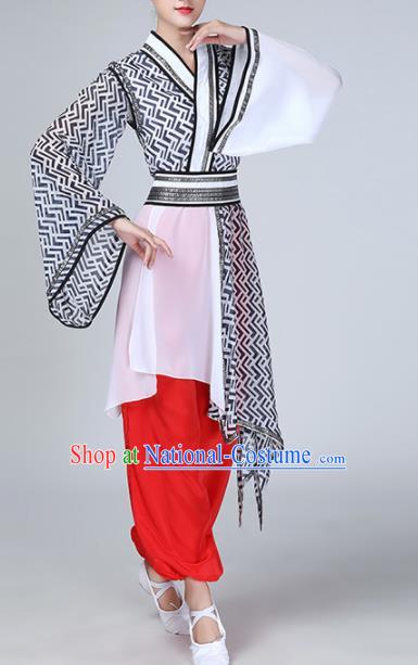 Chinese Traditional Stage Performance Fan Dance Costume Classical Dance Dress for Women